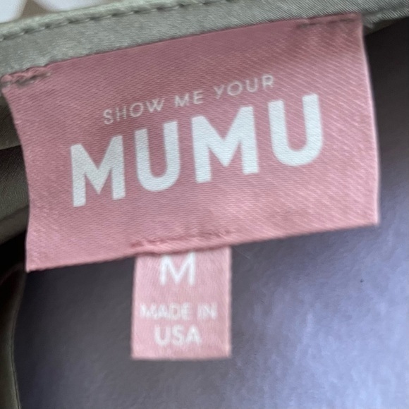 Show Me Your Mumu Samantha Ruffle Wrap Dress‎ Moss Green Sz Medium No Belt Read - Picture 4 of 13